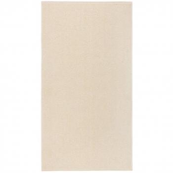 Alfombra de pelo corto crema 80x150 cm