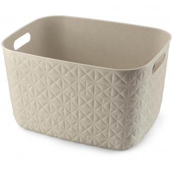 Cesta de Almacenamiento Softex 19L - Diseño Elegante, Ligera, Apilable y Práctica, Color Blanco Roto