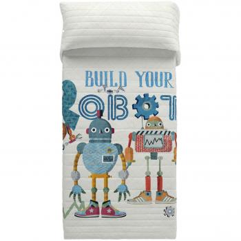 NATURALS Colcha bouti Robots Cama 90 cm