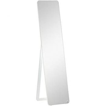 HOMCOM Espejo de Pie Cuerpo Entero Rectangular con Marco de Madera de Pino Moderno, 2 Formas de Uso, Dimensiones 37x43x156 cm, Ideal para Pasillo, Dormitorio y