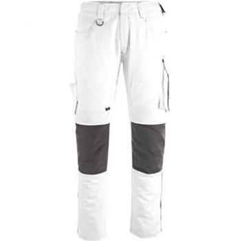 Pantalones de Trabajo Mascot Erlangen con Bolsillos para Rodilleras, Talla C51, Blanco/Azul Oscuro