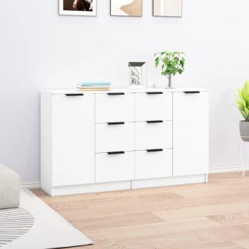 Aparador blanco de 2 piezas en madera multicapa, dimensiones 60x30x70 cm