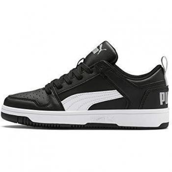 Puma Rebound Layup LO SL JR Sneaker, Black White-High Rise, 4.5 UK