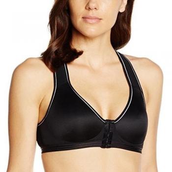 Lovable Reggiseno Allacciatura Frontale Active Support Sportivo. Massimo Supporto, Parte de Arriba de Bikini Para Mujer, Negro