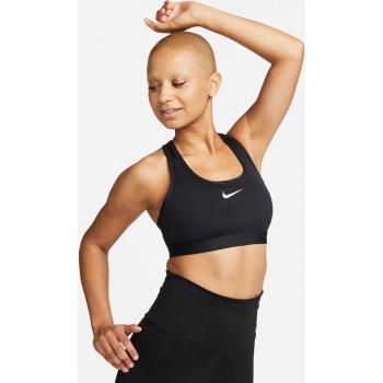 Nike Women's Dri-FIT Swoosh Medium Support Sports Bra - Black, Size XL