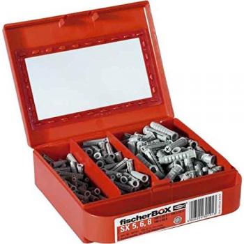 fischer - Caja de tacos fischer SX 5/6/8 para hormigón y ladrillo, 300 unidades
