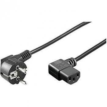 Goobay Cable de Alimentación en Ángulo CEE 7/7 a IEC C13, 3 Metros, Negro