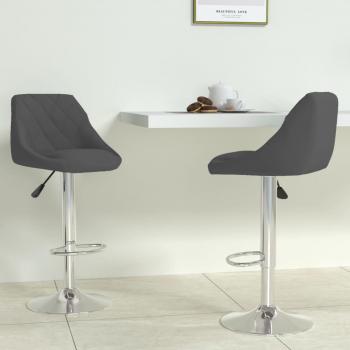 vidaXL - Taburete de cocina 2 unidades de terciopelo gris oscuro