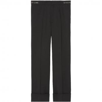 Gucci Women's Wool Cropped Trousers, Black, Size 42, Style 776315ZHW511000