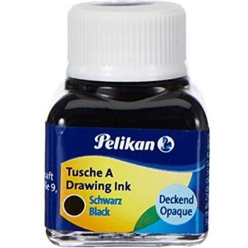 Pelikan 201665 - Tinta China Negra Perla 523-17, Apta para Papel, Tarjetas de Dibujo y Películas Opacas, Contenido 10 ml en Vidrio