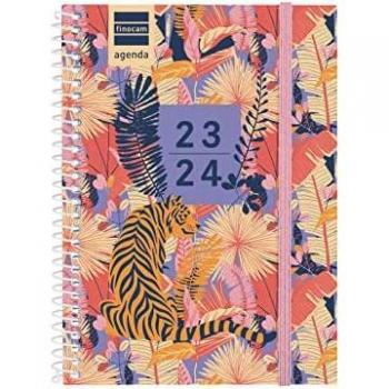 Agenda Escolar 2023-2024 Finocam 1/8 SVH Tiger Semana Vista Horizontal Multilingüe 120x164mm