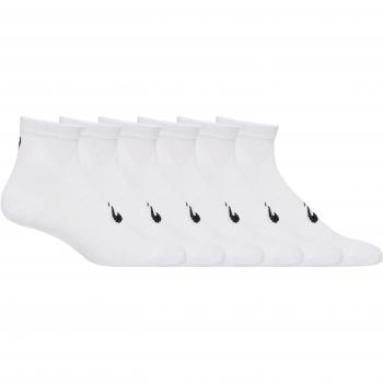 Calcetines Asics Quarter Unisex - Paquete de 6, Color Blanco, Talla M (39-42), Algodón