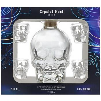 Crystal Head Vodka 40% Vol. 0.7L in Gift Box with 4 Shot Glasses