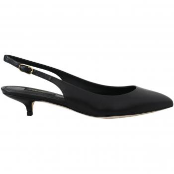 Dolce & Gabbana Black Leather Slingbacks Heels Pumps Shoes - EU35.5/US5