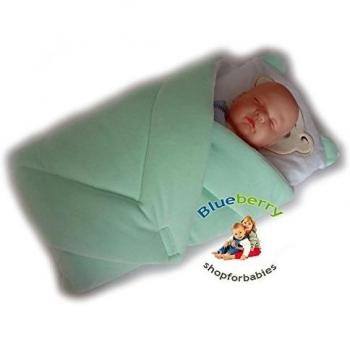 BlueberryShop Cálida Velour Sábana con una Almohada Manta Edredón Saco de Dormir Regalo del Bebé Algodón 0-4m