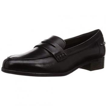 Mocasin Clarks Hamble de Cuero Negro para Mujer, Talla 35.5 EU