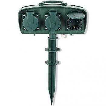 Nedis Regleta de Jardin 3 Tomas 1.5 m Verde