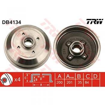 Tambor de freno TRW DB4134, 1 pieza, fabricado por TRW