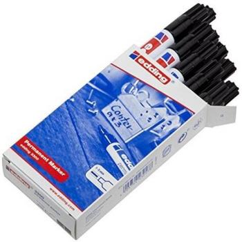 edding 3300-001 - Marcador permanente, 10 unidades, color negro
