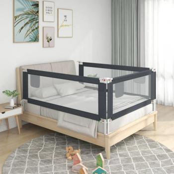 Barandilla de seguridad para cama infantil gris oscuro 140x25 cm