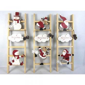 Figura decoración Navidad en escalera 60 x 18 x 2.5 cm