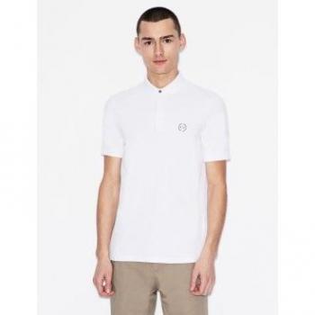 Armani Exchange Classic White Cotton Short Sleeve Polo Shirt for Men - XS