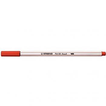 STABILO Pen 68 Brush - Rotulador Medio Rojo