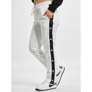 Urban Classics Women's Button Up Track Pants - White/Black/White