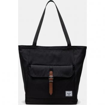 Bolso Herschel Retreat Tote negro con bolsillo frontal