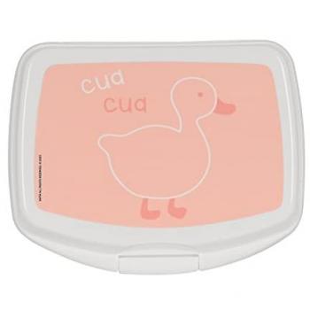 Fiambrera Rectangular para Sándwich Safta Patito Rosa, Poliuretano, 17x14x6 cm, Alta Resistencia y Calidad