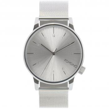 Komono Winston Royale Silver Men's Japanese Quartz Analogue Watch with Stainless Steel Strap