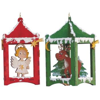 Petra de Manualidades-News A-LTH33ER Kit, 2} faroles-Kits con ángeles y Reno