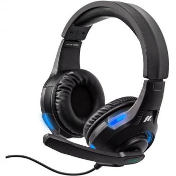 SBS Buster Auriculares Gaming con Cable, Micrófono, Luces LED, Diadema Ajustable, Conector Jack 3.5 mm - Negro