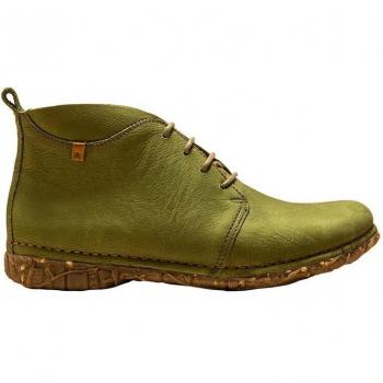 Botines de mujer de piel con cordones El Naturalista N974 Angkor verde
