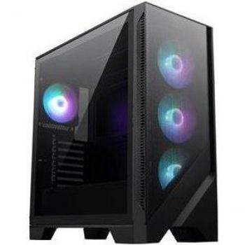 Caja de computadora MSI MAG FORGE 321R AIRFLOW Midi Tower Negra con Panel Transparente, Soporte para ATX, mATX y Mini-ITX, Ventiladores ARGB, Filtros Magnéticos contra Polvo,