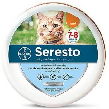 Collare Antiparassitario Seresto para Gatti 38 cm - Protección hasta 8 meses, elimina pulgas y garrapatas