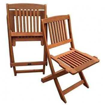 Conjunto de sillas Plegables para jardín en Madera exótica Maple -Marrón Claro