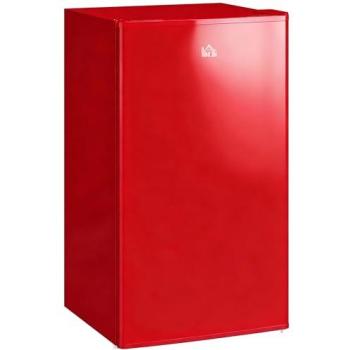 Nevera Pequeña Homcom 91 L con Congelador, Silenciosa, Temperatura Regulable 5 Niveles, Puerta Reversible y Estantes Ajustables