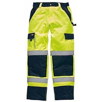 Dickies SA30035 - Pantalones federación en alta visibilidad, de 62 años, de color amarillo
