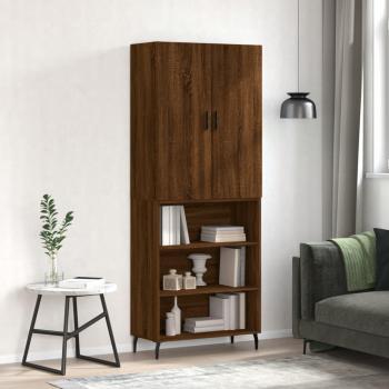 Armario Aparador Alto de Madera Multicapa Marrón Roble 69,5x34x180 cm