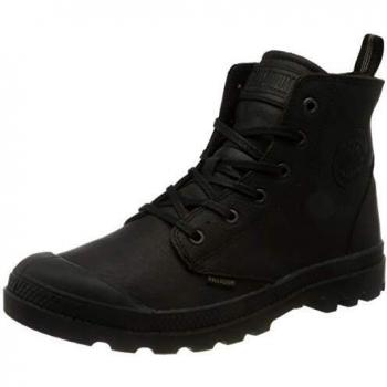 Botines Palladium PAMPA ZIP de cuero para hombre y mujer en negro