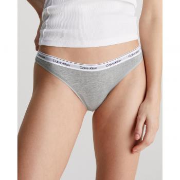 Tanga Calvin Klein Modern Logo Gris Algodón Talla L Mujer