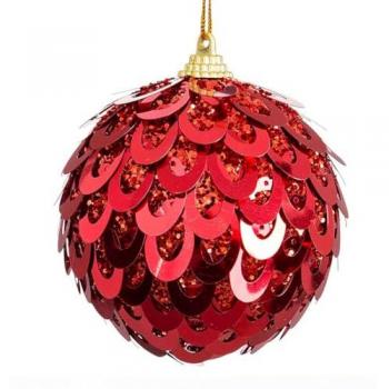 Bolas de Navidad Rojo Plástico Polyfoam 8 cm (4 Unidades)
