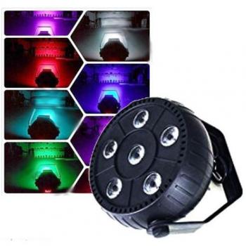 Proyector de Luz Efecto Flat Par RGB Alta Luminosidad 6 LEDs 10W para Fiestas