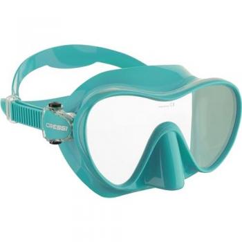 Cressi Máscara de Buceo F1 Unisex Turquesa, Monocristal, Tecnología Frameless, Aiguemarine, Talla Única