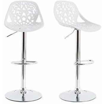 Taburetes de bar diseño barroco blanco - lote de 2 Barocca