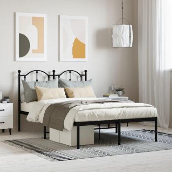 Estructura de cama con cabecero metal negro 120x200 cm Jinlefu vidaXL