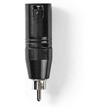 NEDIS Adaptador XLR Adaptador XLR | XLR de 3 Pines Macho - RCA Macho | 1 Pieza | Metal Negro