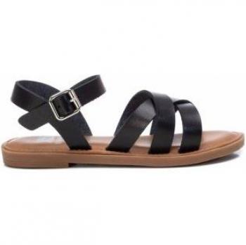 Sandalia Xti Kids Negro Piel Sintética con Tiras Cruzadas y Hebilla Ajustable