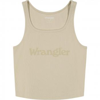 Wrangler Women's Logo Tank Top in Stone
